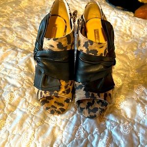 Open toe booties heels